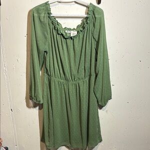 Green Long Sleeve Dress